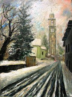 Neve nei paesi della Valgrande (raccontata dai quadri di Casalini Alberto).