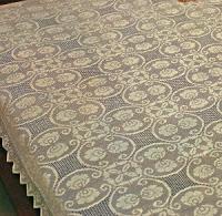 Schemi per il filet: Copriletto a strisce con pizzo di rifinitura