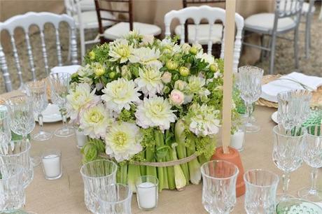 flower and vegetable centrepieces