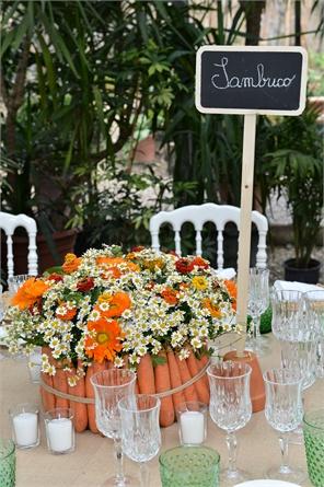 flower and vegetable centrepieces