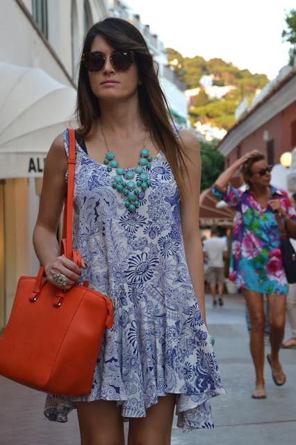 Blue porcelain dress