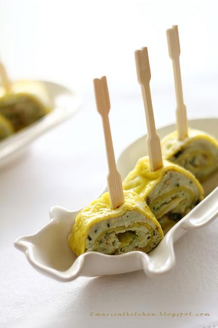 ROTOLINI DI OMELETTE CON CREMA DI FINTO PESTO