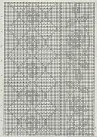 Schemi per il filet: Copriletto con roselline e rami fioriti