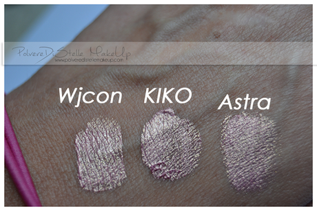 Ombretti in crema color PESCA a confronto: Wjcon,KIKO,Astra