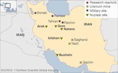 iran nuclear map