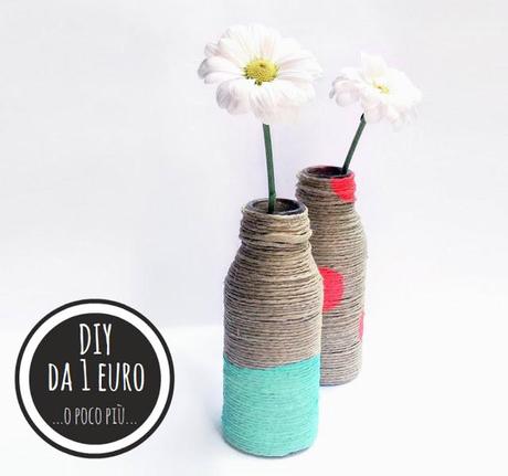 DIY da 1 Euro - Foto tutorial Bottiglia Twine Wrapped