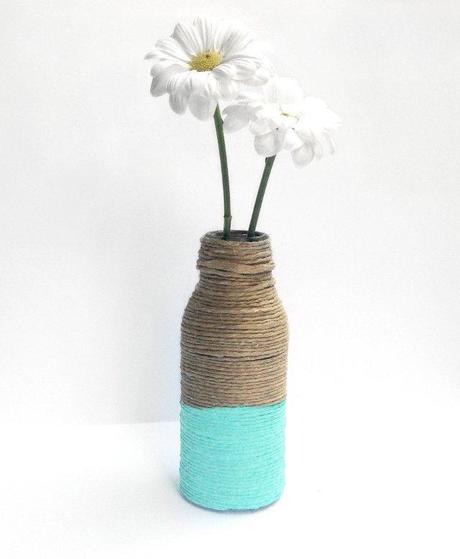 wrapped bottle vase