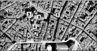FAMIGLIA DEI MEDICI 45 Quartiere di Casa Medici Elaborazione Google Earth 321x170 LA FAMIGLIA DEI MEDICI: GLI INIZI   STORIA DI FIRENZE
