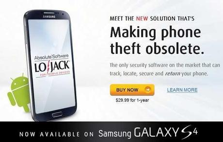 LoJack antifurto che spegne definitivamente il Galaxy S4 