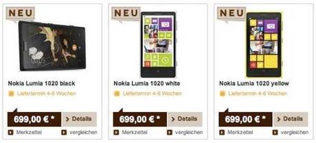 Nokia Lumia 1020 Già in vendita a prezzo interessante