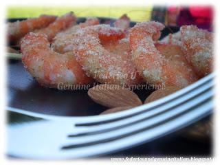 Spiedini di gamberi alle mandorle e pistacchi