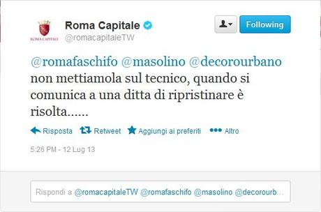 Roma Capitale entrata dentro piattaforma Decoro Urbano bolla come 