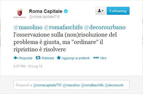 Roma Capitale entrata dentro piattaforma Decoro Urbano bolla come 