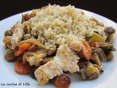 Primi: Quinoa con carne e verdure