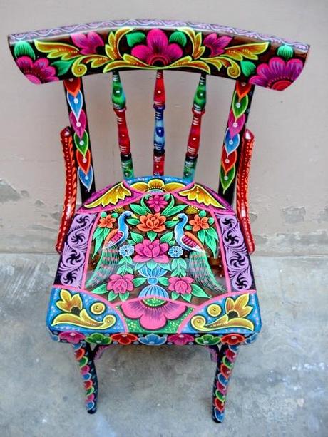 motleycraft-o-rama:

Haider Ali, Truck Art on Furniture, Via My...