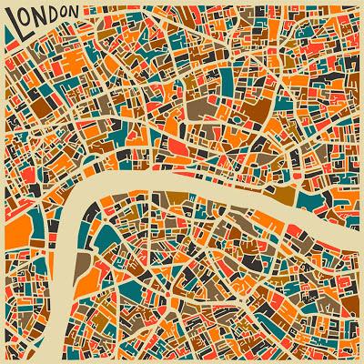 Illustration _ Abstract City Maps _ Jazzberry Blue