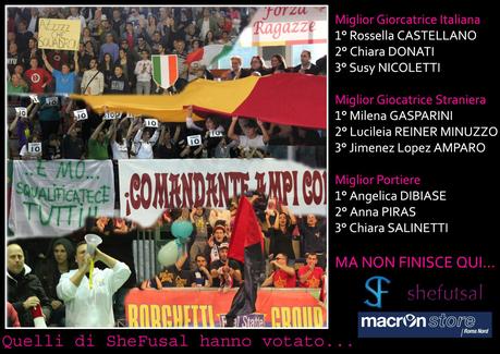 migliori giocatrici serie A calcio a 5 femminile - voto tifosi