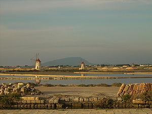 Salt evaporation ponds at Marsala, Sicily Deut...