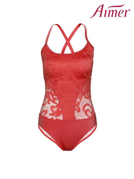 Red Splice Lace costume da bagno