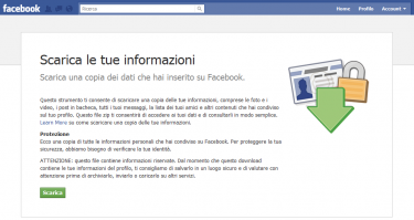 Backup di facebook, ora è possibile