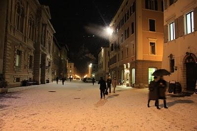 notte di neve a Trento