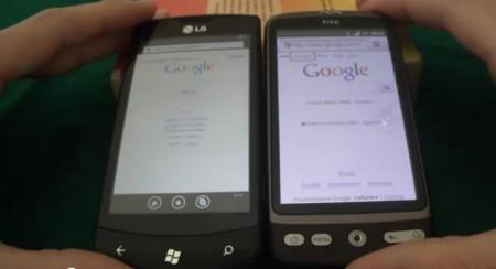 Confronto Browser: Windows Phone 7 vs. Android 2.2 by Techonlino.com (LG Optimus 7 vs. HTC Desire)