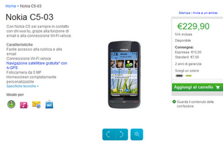 Il Nokia C5-03 disponibile nel Nokia Online Shop