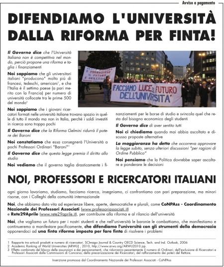 Difendiamo l’Università dalla riforma per finta!