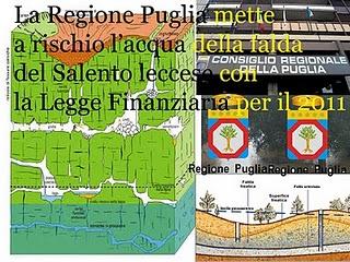 La Regione Puglia mette a rischio l’acqua della falda profonda carsica del Salento leccese