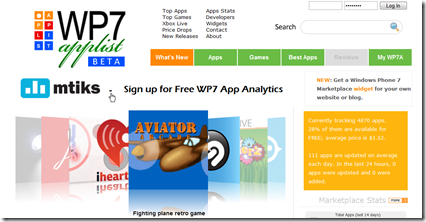 WP7 Applist thumb WP7 Applist: cercare e e scaricare i programmi per Windows Phone 7