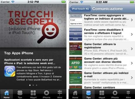 Trucchi&Segreti; un App per i nuovi utenti iPhone/iPod Touch