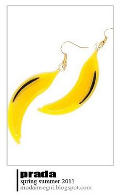 Banana earrings Prada Spring Summer 2011/Orecchini Banana Prada Primavera Estate 2011