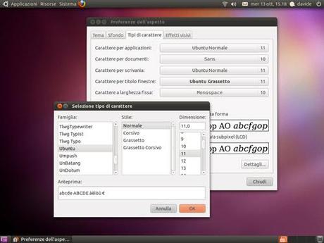 Figura 7: Ubuntu,  il font di Ubuntu