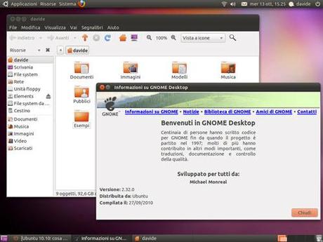 Figura 2: Gnome 2.32, il Desktop