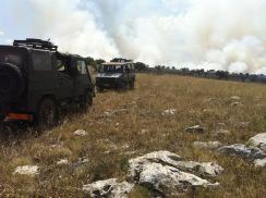 Corato/ Ambiente. Domato dai Bersaglieri di Altamura l’incendio sulla SP Corato Bisceglie, al km 19