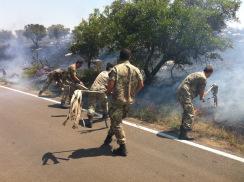 Corato/ Ambiente. Domato dai Bersaglieri di Altamura l’incendio sulla SP Corato Bisceglie, al km 19