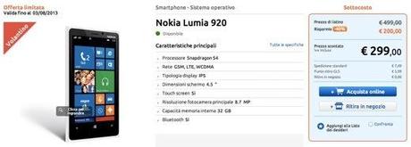 Il Nokia Lumia 920 sin può acquistare anche onlineda Marco Polo Expert a 299 euro