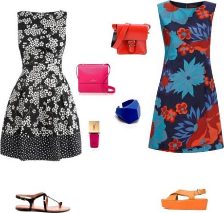 flower dress & mini bags