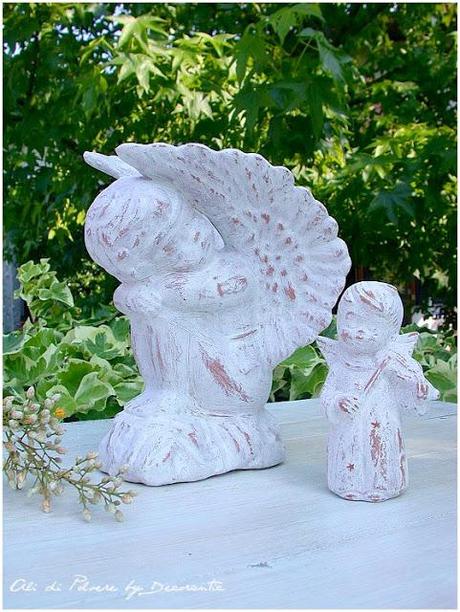 Angeli di terracotta in stile shabby chic