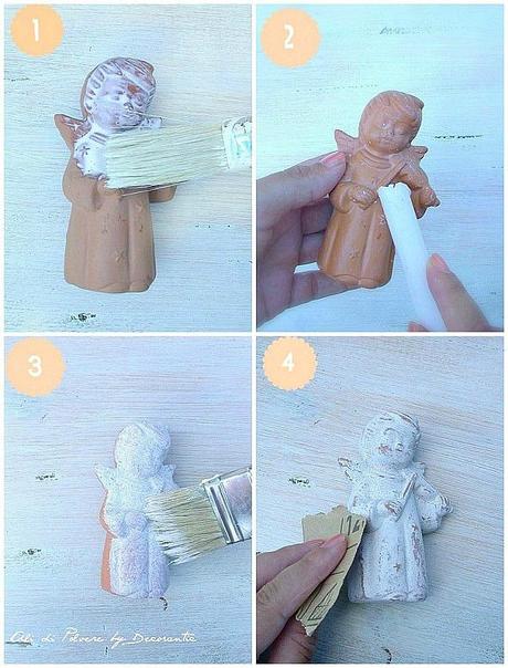 Angeli di terracotta in stile shabby chic