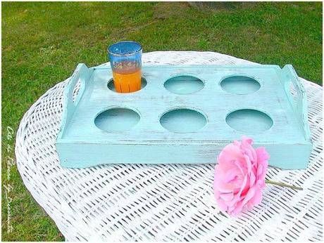 Il vassoio in legno prima e dopo