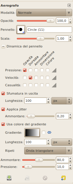 Opzioni dell'aerografo