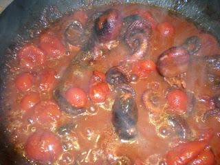 Linguine al sugo con il polpo