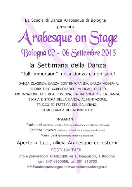 La Settimana della DanzaStage intensivo di danza e non solo...Bologna 02-06 Settembre 2013