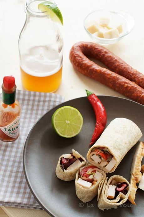 Le Piadine CRM in versione Messicana, con pollo, chorizo e pomodori