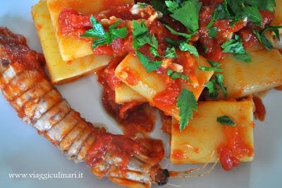 Gustosissimi paccheri di Gragnano con pannocchie di mare