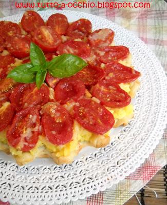 Torrido agosto - Tarte tatin di riso allo zafferano e pomodori piccadilly