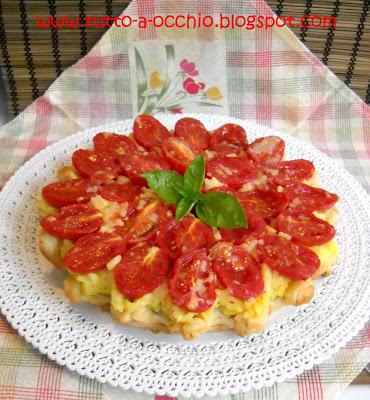 Torrido agosto - Tarte tatin di riso allo zafferano e pomodori piccadilly