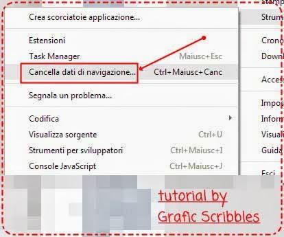 Visualizzazione errata del blog-Cancellare i dati di navigazione in Chrome