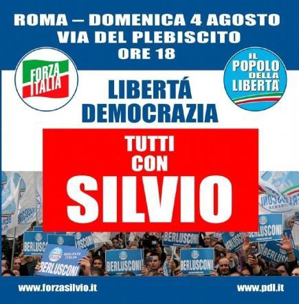 CASO BERLUSCONI: PDL IN PIAZZA PER CHIEDERE LA GRAZIA A NAPOLITANO